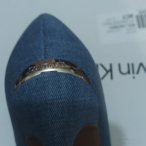 Calvin Klein Blue Denim Heels - Picture 5 of 6